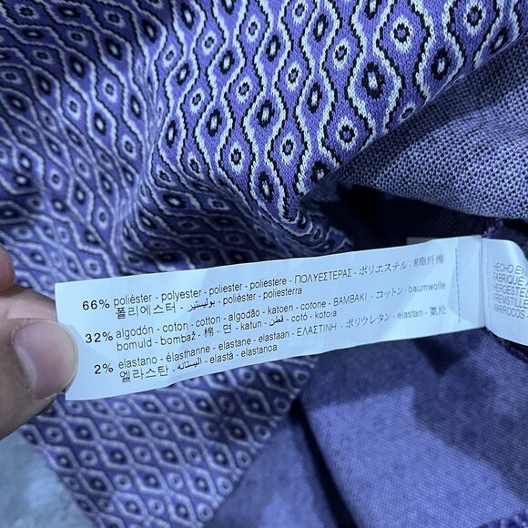 Zara‎ Cutout Back Dress XS Lilac Cinched Side Geometric Long Sleeve - Picture 6 of 9